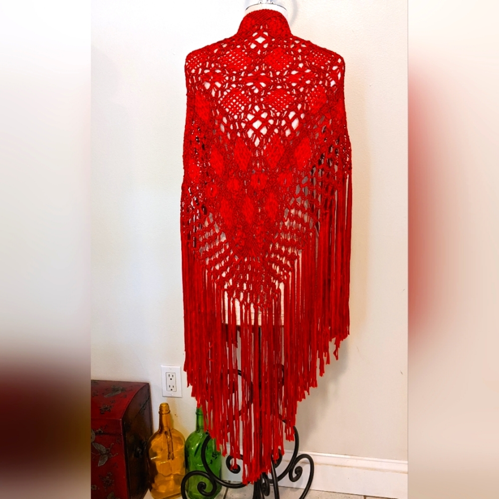 Gorgeous Red Macrame Wrap